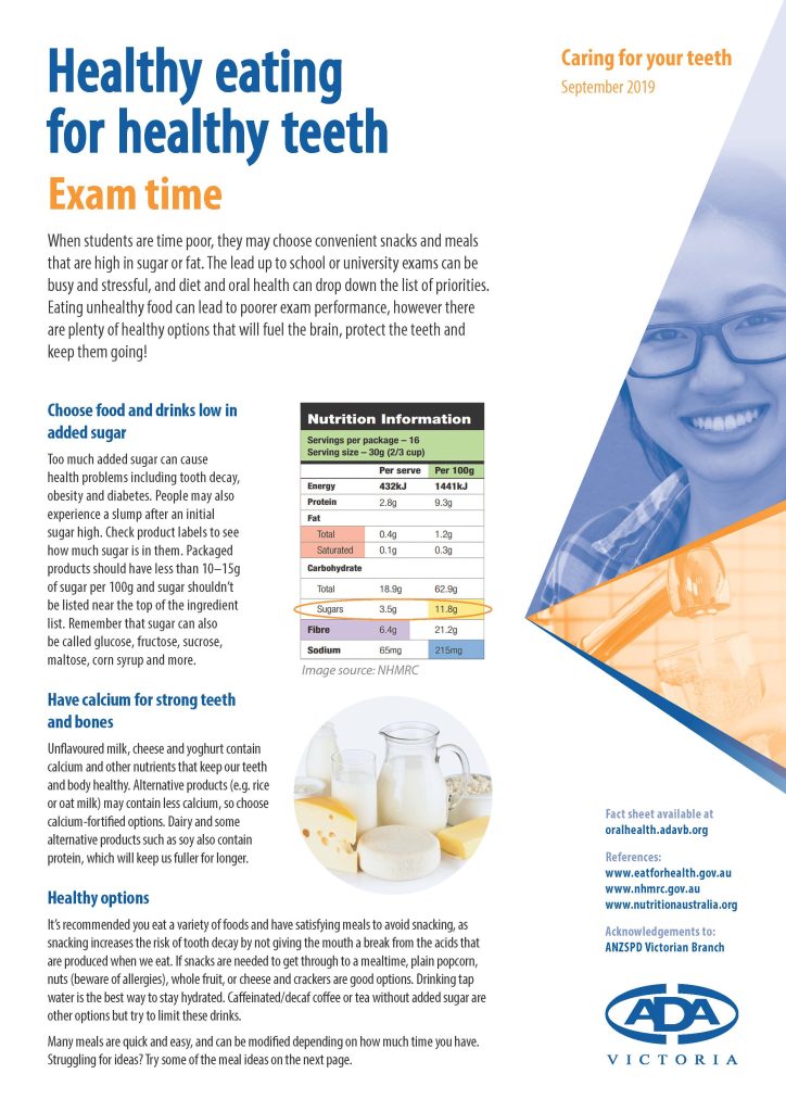 ADAVB Caring for your teeth healthy eating during exam time WEB Page 1