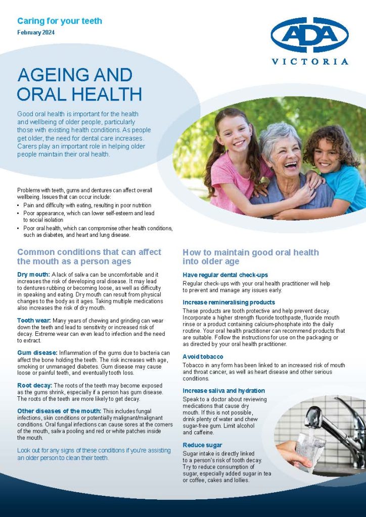 Fact Sheet Oral Health Ageing and oral health UPDATED Page 1